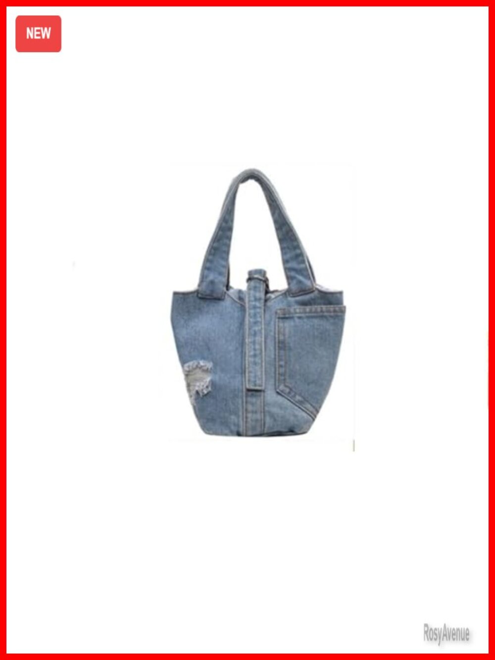 Leadigol Denim Bucket Bag Large Capacity Tote Shoulder Bag